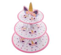 UTHCLO Candy Display Plate Cupcake Holder Three Tiers Paper European Style Whimsical Charming Fantasy Creature Design for Celebrations and Party Supplies