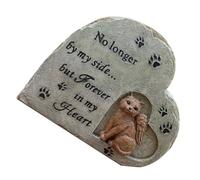 UTHCLO Cat Memorial Headstone and Pet Grave Marker Stone, Heart-shaped Angel Design, Weather-resistant Resin Outdoor Garden Statue for Cat Tribute and Memorial