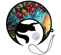 UTHCLO Cat Moon with Fine and Beautiful Workmanship Wall Hanging Decor Acrylic Not Easy to Break or Fade, for Garden and Living Room Decoration