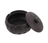 UTHCLO Ceramic Ashtray with Lid Windproof Decorative Ash Holder for Indoor Outdoor Use Vintage Style Patio Desktop Home Office Tabletop Decor