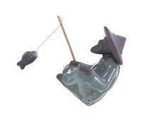 UTHCLO Ceramic Fisherman Figurine Old Man Statue Lightweight Sculpture for Miniature Gardens Aquariums Bonsai Displays Asian Zen Ornament Enhancing Indoor Outdoor Ambiance