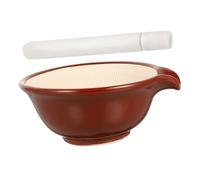 UTHCLO Ceramic Grinding Bowls Set with Ergonomic Garlic Pestle for Spices Herbs and Peanut Powder Large Mortar Pestle for Kitchen and Pharmacy Use