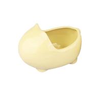 UTHCLO Ceramic Hamster Bathtub Pet Cooling Nest Light Yellow Smooth Glazed Shelter for Small Pets Portable Easy to Clean Supplies