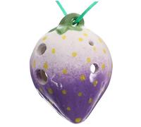 UTHCLO Ceramic Ocarina for Beginners Strawberry-shaped Ethnic Wind Instrument Portable Musical with Creative Cartoon Design for Practice Random Color