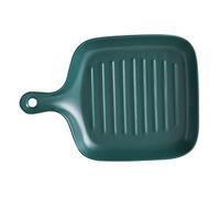 UTHCLO Ceramic Single Handle Baking Tray Household Bread Baking Plate Oven Safe Green Nordic Style Kitchen Bakeware for Home and Professional Use