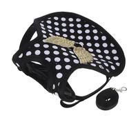 UTHCLO Chicken Harness and Leash Black Polka Dot Pet Chicken Vest Hen Outfit Autumn Winter Medium Size for Rooster Duck Goose Outdoor Use