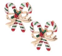 UTHCLO Christmas Brooches Cartoon Enamel Pins Alloy 2 Pcs for Women Unique Christmas Elements Pattern Design, Clothes Collar Corsage and Sweater Clip for Date or Evening