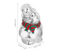 UTHCLO Christmas Disco Snowman Figurine with Reflective Mosaic Tiles and Knitted Scarf Indoor Holiday Desk Decoration for Party Tables and Festive Home Ambiance