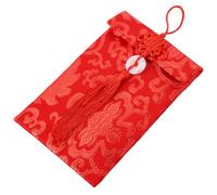 UTHCLO Christmas Satin Brocade Red Envelopes with Gold Floral Pattern, 10pcs Money Packets for New Year and Party Favors, Luxury Festive Wrapping Supplies
