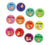 UTHCLO Classroom Hand Signals Posters for Teachers and Students Pastel Nonverbal Communication Visual Cues Inclusive Sign Language Cards Versatile Educational Decor for Schools and