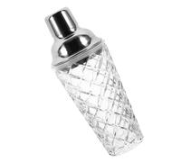 UTHCLO Clear Glass Cocktail Shaker with Stainless Steel Lid Cocktail Mixing Cup for Home Bar Versatile Drink Mixer and Milk Tea Stylish Pineapple Pattern Cover