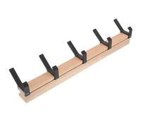 UTHCLO Coat Hooks and Storage Slot Rubber Wood Wall Mounted with 5 Hooks for Hanging Clothes Hats and Accessories Unique Creative Design for Home Organisation