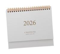 UTHCLO Compact Standing Desk Calendar Thick Paper Flip Design Minimalist Desktop Pad for Planning and Memo Writing Portable Small White for Office and Home Use