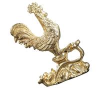 UTHCLO Copper Rooster Figurine Small Antique Style Copper Craft Chicken Sculpture Home and Office Table Decor Retro Chinese Zodiac Decoration for Living and Study