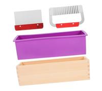 UTHCLO Creative Flexible Silicone Handmade Soap Molds Kit Rectangular Loaf Mold Set for DIY Soap Making Non Stick Durable for Crafting Unique Bars at Home Purple Set