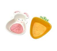 UTHCLO Creative Pink Ceramic Pet Bowl Rabbit-shaped for Dogs and Small Pets Sturdy Food Feeder that Holds Dry and Wet Food