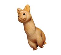 UTHCLO Creative Wooden Alpaca Statue Delicate Handcrafted Animal Figurine for Home Office Decor Unique Desktop Ornament Charming Alpaca Craft