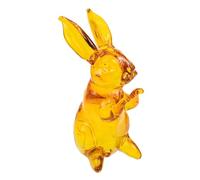 UTHCLO Crystal Bunny Figurine Rabbit Ornament Golden White Crystal Bunny Decor Practical Decorative Desktop Accessory for Living Room Bedroom Year the Rabbit