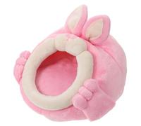 UTHCLO Cute Rabbit Shaped Hamster Bed Cozy Winter Insulation Nest for Small Animals Sugar Glider Guinea Pig Bunny Warm Hideout Habitat with Easy-clean Design