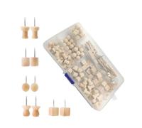 UTHCLO Decorative Wooden Thumbtacks Push Pins with Steel Tips for Calendars and to-do Lists, Reusable Photo Display Tools for Hand-Painted Kindergarten and World Map Marking
