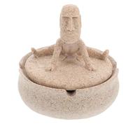 UTHCLO Decorative Yoga Stone Resin Ashtray with Windproof Lid and Easy to Clean Feature, Stylish Unique Design for Home and Study Areas, Smokers Ashtray for Indoor Use