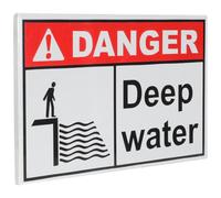 UTHCLO Deep Water Danger Sign Metal 30x20cm Outdoor Safety Warning Sign for Pond River Hazard Zone School Caution Notice