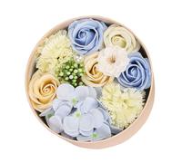UTHCLO Delicate Soap Flower Small round Box for Girlfriends Unique Soap Bouquet for Valentine's Day and Christmas Decoration or Anniversary Decor