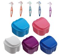 UTHCLO Denture Care Containers Storage Boxes Set and Preventing Accidental Handling 10pcs Made of Sturdy Pp Material with Assorted Colours, Providing Clean Storage Space Random Color