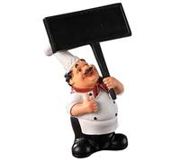 UTHCLO Desktop Chef Figurine Multi-Purpose Resin Framed Chalkboards Small Blackboard Message Sign Welcome Ornament for Dining Room and Parties