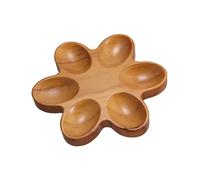 UTHCLO Deviled Egg Platter Rack Six-petal Flower Shape, Natural Aesthetic Wooden for 6 Eggs with Sturdy Build and Easy to Clean Appetizer Tray for Kitchen Countertop Use