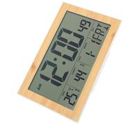 UTHCLO Digital Bamboo Wood Grain Hanging Clock Large Lcd Display Multi-function Alarm Clock with Temperature and Humidity for Home Décor