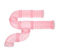 UTHCLO DIY Hamster Tunnel Tube Pink Maze Labyrinth Cage with Modular Pipes and Stopper Accessories for Pet Activity and Creative Play