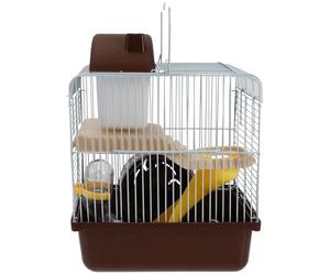 UTHCLO Double Layer Hamster Cage, Plastic Pet Nest House, Sturdy Mini Carrier with Accessory, Fun Play Spot for Hamsters and Small Pets, British Style Color