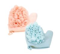 UTHCLO Double-Sided Exfoliating Glove 2pcs Set - Deep Exfoliating Shower Scrubber Back Scrubber for Body Cleansing - Bath Shower Puff for Men and Women Skin Care