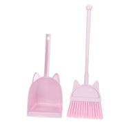 UTHCLO Dustpan and Broom Lightweight Cleaning Tool for Pretend Play Kindergarten Housekeeping Safe Smooth Surface Pink S Sweeping Kit