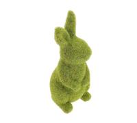 UTHCLO Easter Moss Rabbit Ornament Flocked Resin Garden Sculpture Standing Bunny Decoration for Home Outdoor Patio