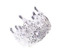 UTHCLO Elegant Crystal Cake Crown Decoration Baroque Style for Wedding and Dance Party, Delicate White Tiara Cake Topper for Bride Headdress and Birthday Celebration
