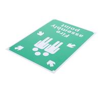 UTHCLO Emergency Assembly Point Sign Pvc Board Green Easy to Identify Clearly Visible Text and Symbol Design Lightweight for Outdoor Garden and Garage 298 X 210 Mm