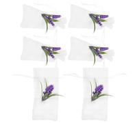 UTHCLO Empty Lavender Sachets Pouch Packing Bags 6Pcs Breathable Cotton Linen Fabric Drawstring Bags with Dried Lavender Flowers for Wardrobe Freshener and Home Air Purifying