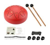 UTHCLO Ethereal Drum Red Large Percussion Instrument Portable Hand Drum for Beginner Music Lover Practice Drumming