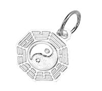 UTHCLO Fashion Eight Diagram Silver Pendant Charm for DIY Jewelry Making Unique Bagua Design Accessory for Bracelets Necklaces for Creative Projects
