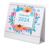 UTHCLO Floral Flip Desk Calendar Standing Desktop Planner with Stylish Patterns for Office and Home Small Tabletop Organizer for Management and Event Planning
