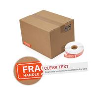 UTHCLO Fragile Warning Sticker Roll Clear Self-Adhesive Labels with Large Text for Safe Transportation and Packaging Handle with Care Decals for Shipping Boxes and Parcels