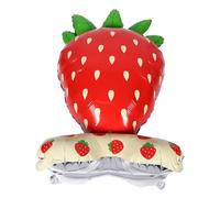 UTHCLO Giant Standing Strawberry Foil Balloon Fruit Shape Party Decor for Birthday Summer Themed Events Easy Inflation Secure Setup