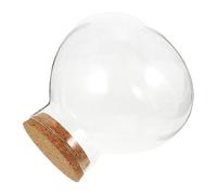 UTHCLO Glass Sealed Jar with Cork Lid for Succulent Plants and Micro Landscape, 13cm Round Closed Terrarium Bottle Without Light, Hydroponic Container Suitable for Home and Garden Decor