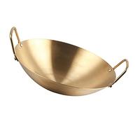 UTHCLO Golden Stainless Steel Double Handle Hot Pot Heat Resistant Insulated Handles Smooth Polished Surface Easy Clean Multi Purpose Sea Fish Pot for Family and Restaurant Use