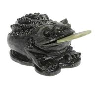 UTHCLO Green Jade Toad Crafts Desktop Decoration Creative Feng Shui Table Ornament Home Adornment Figurine for Office Living Hallway