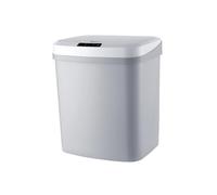 UTHCLO Grey Smart Trash Can with USB Rechargeable Infrared Knock Sensor Automatic Lid for Kitchen Bedroom Bathroom Anti-skid Household Garbage Bin