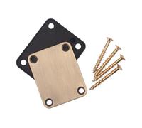 UTHCLO Gv116 Bronze Guitar Neck Plate Reinforcement Joint Board with 4 Screws for Electric Guitar and Bass Metal Neck Connecting Plate Compatible with Fender and Replacement