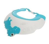UTHCLO Hair Washing Shield Hat for Toddler 2 Pcs Dinosaur Shape Blue Shower Caps for Kids Pp Tpe Material Protects Eyes and Ears Easy to Dry Bathing Accessory